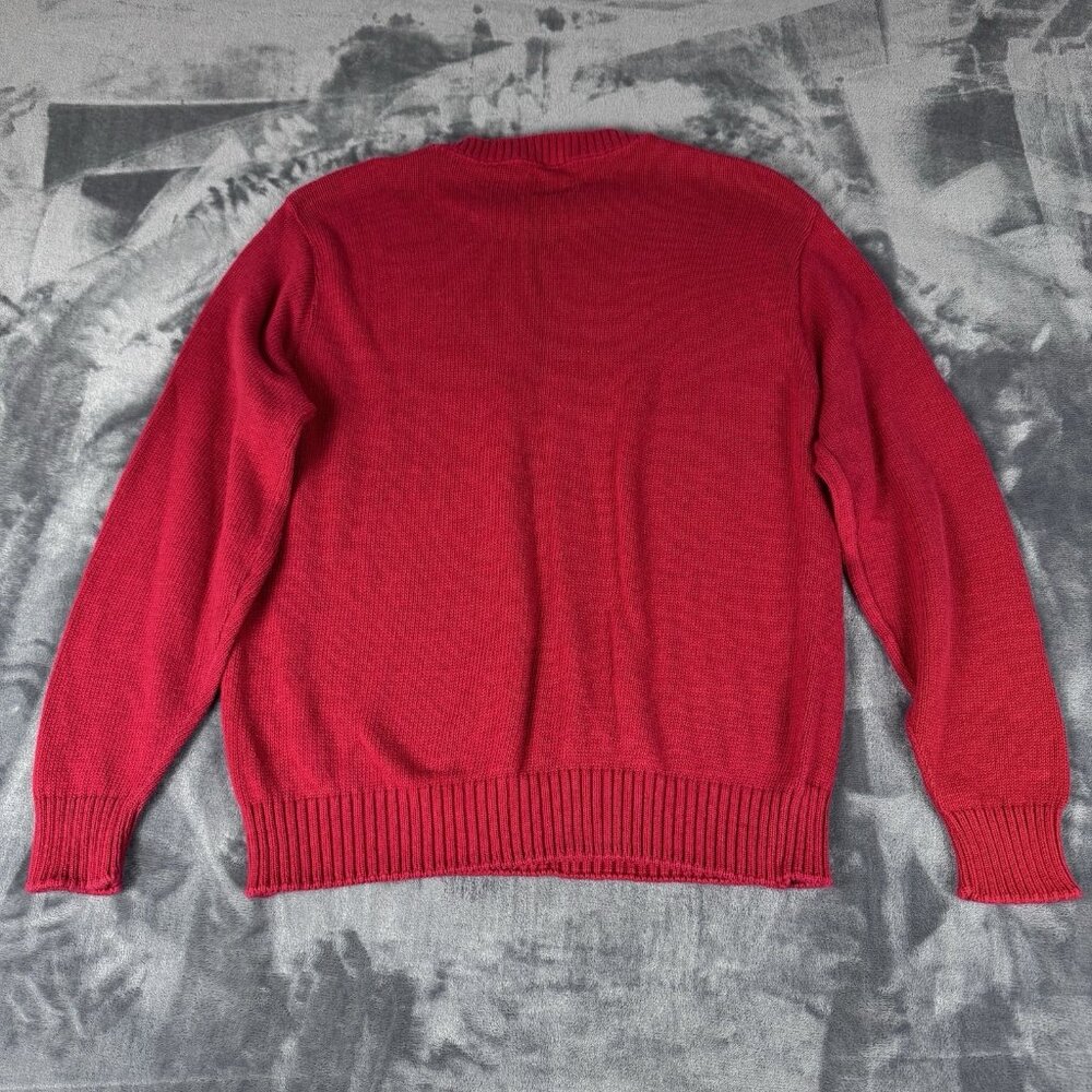 Flying Scotsman Sweater Men’s Large Wool Grandpa Fisherman 90s Vintage Retro Red - Picture 8 of 9